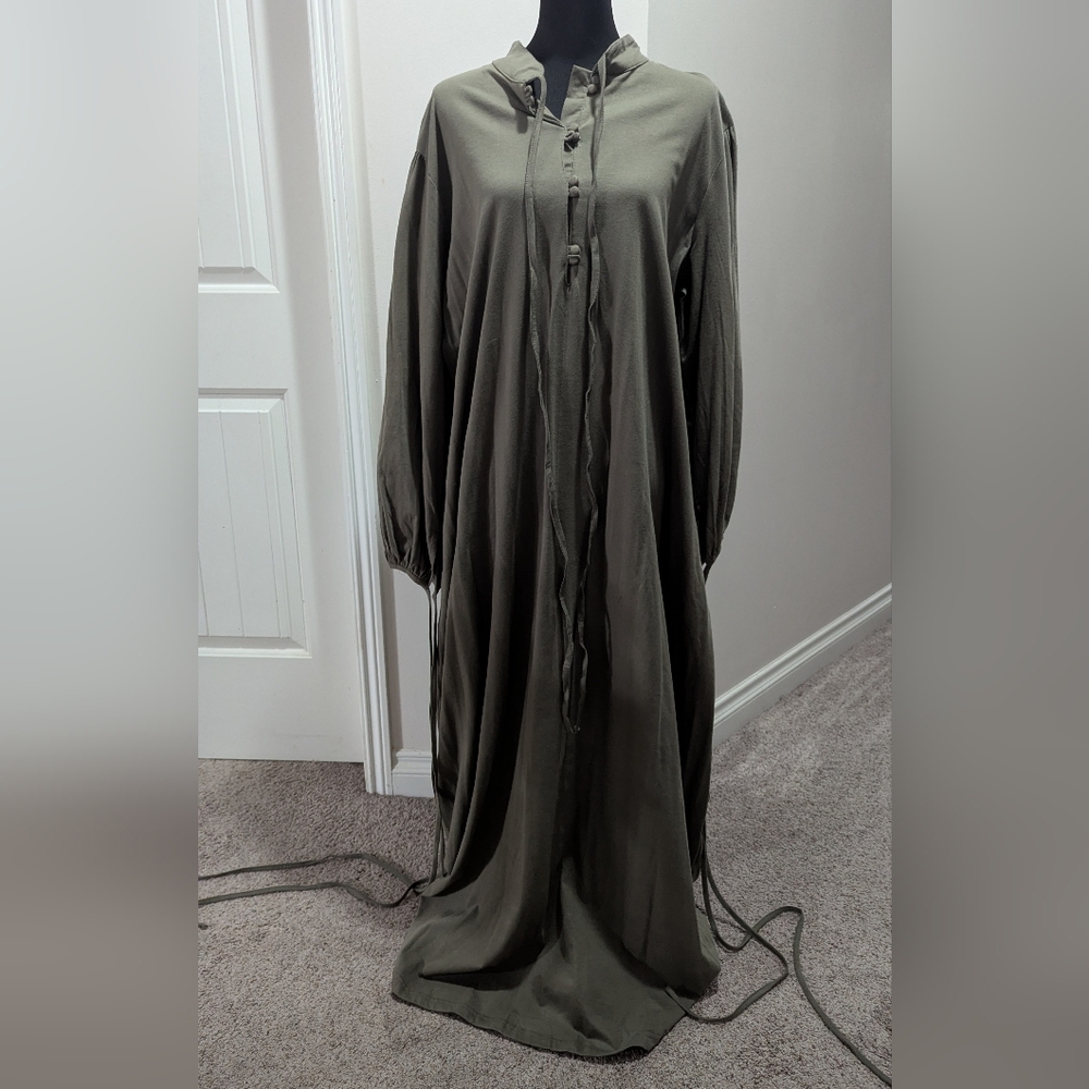 Elegant Olive Green Maxi Dress